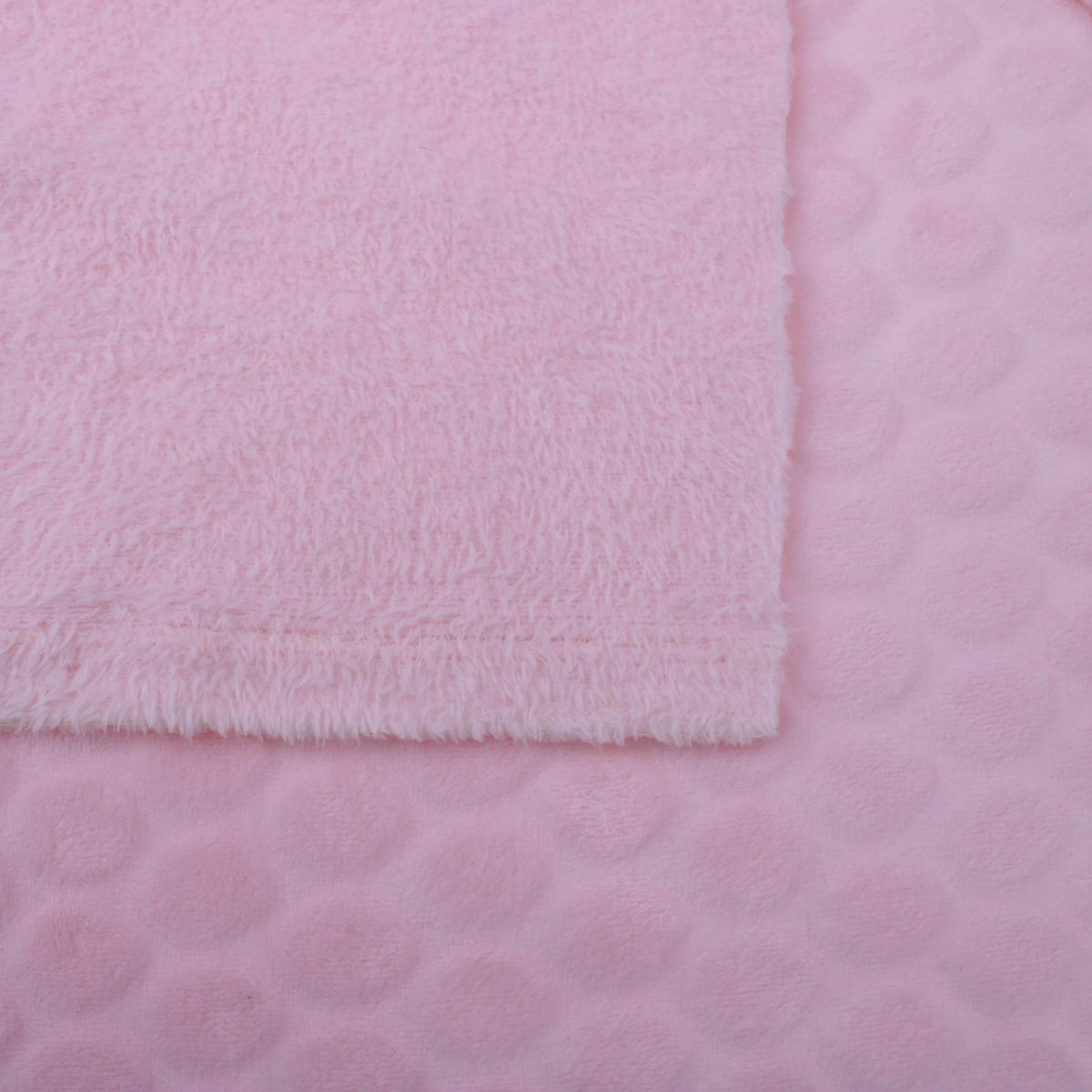 baby soft fleece in large dimple dots baby pink