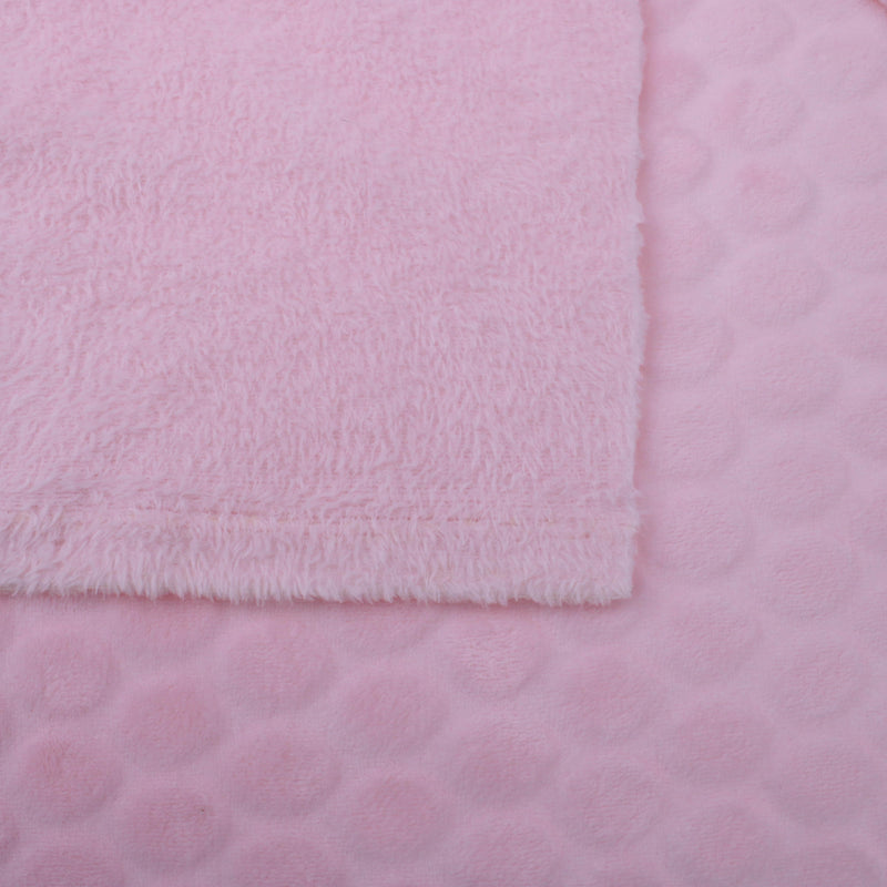 baby soft fleece in large dimple dots baby pink