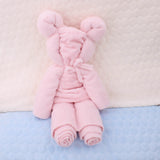 baby soft fleece in large dimple dots baby pink