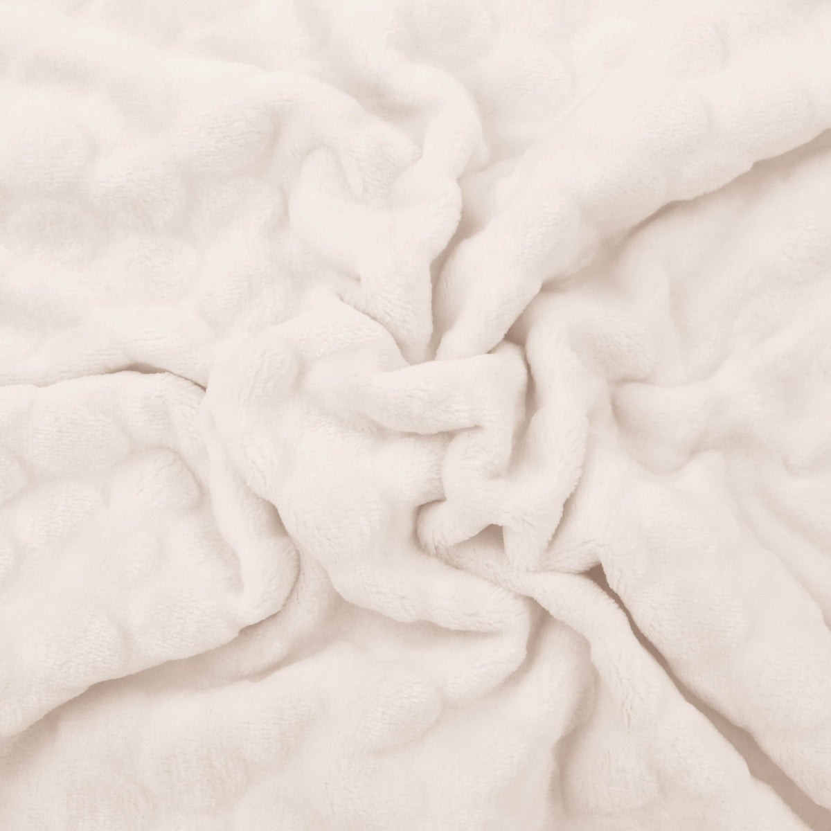 baby soft fleece in large dimple dots soft cream