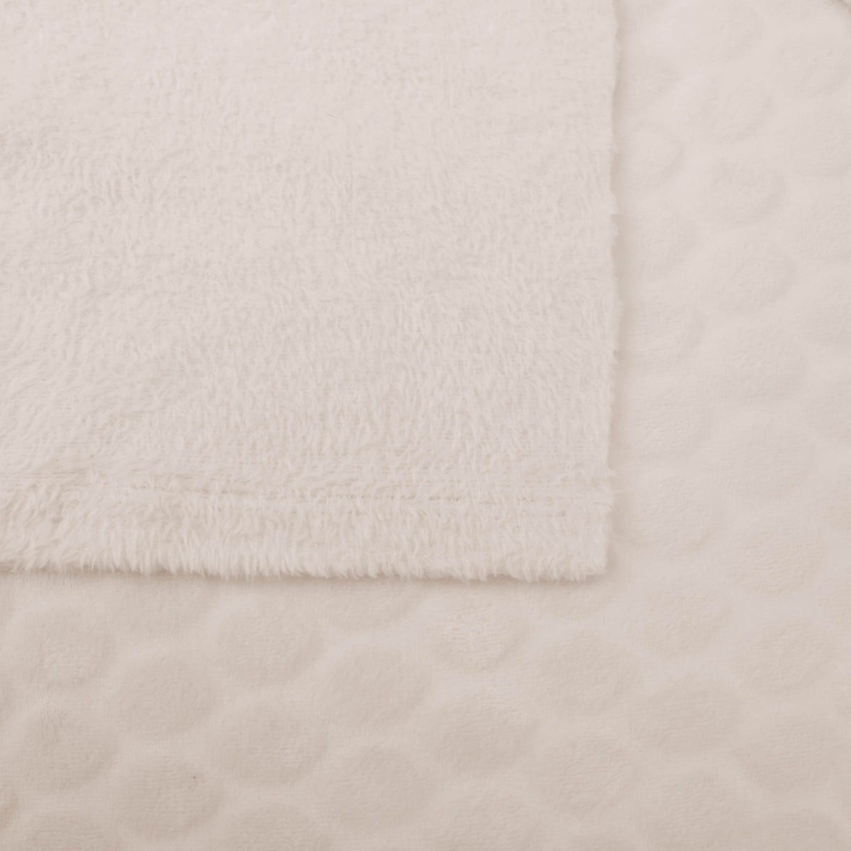 baby soft fleece in large dimple dots soft cream