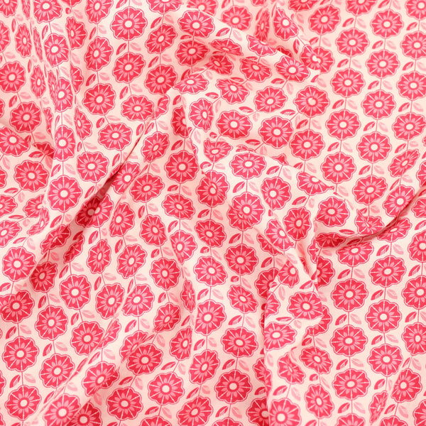 Floral Retro Pop Cotton Poplin Print Dressmaking Fabric Material Kids OEKO TEX Women Woven Quilting Pure Print Soft Flowers Summer Rose