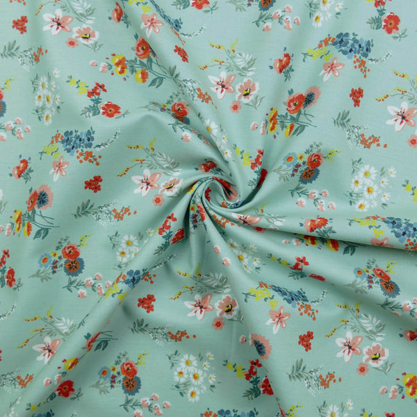 soft lightweight pure cotton poplin dressmaking fabric Vista