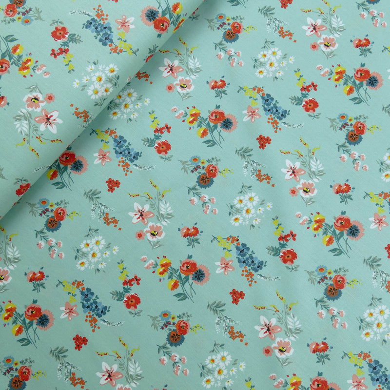 soft lightweight pure cotton poplin dressmaking fabric Vista