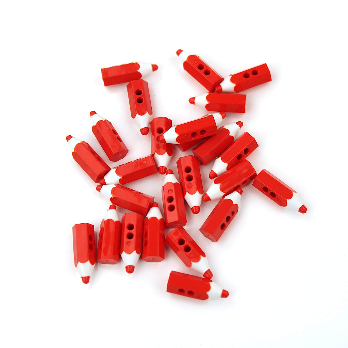 Freddie 2 hole Child Sew On Pencil Red Button Red
