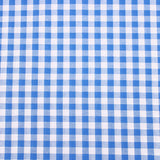 soft lightweight checked gingham pattern cotton fabric Blue