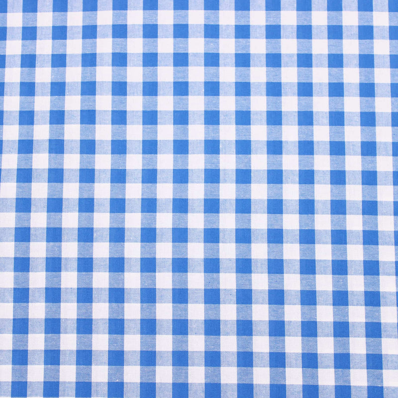 soft lightweight checked gingham pattern cotton fabric Blue