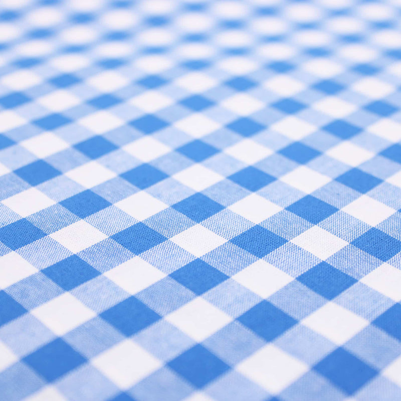 soft lightweight checked gingham pattern cotton fabric Blue