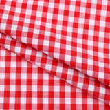 soft lightweight checked gingham pattern cotton fabric Red