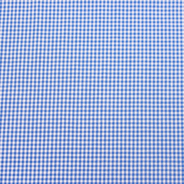 soft lightweight checked gingham pattern cotton fabric Blue