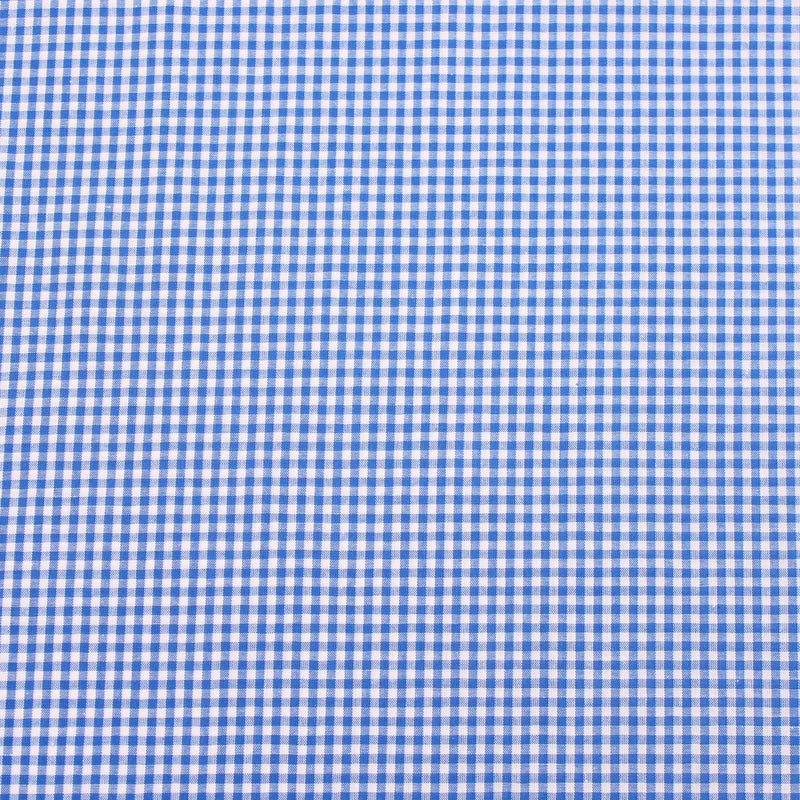 soft lightweight checked gingham pattern cotton fabric Blue