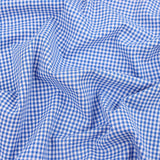 soft lightweight checked gingham pattern cotton fabric Blue