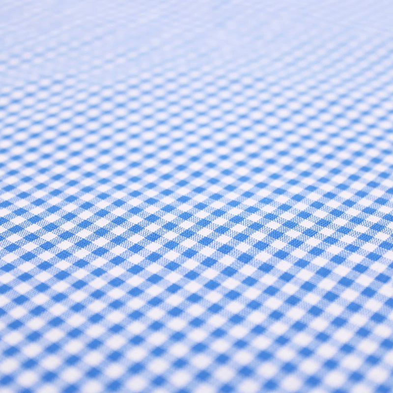 soft lightweight checked gingham pattern cotton fabric Blue