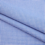 soft lightweight checked gingham pattern cotton fabric Blue