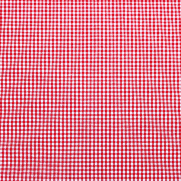 soft lightweight checked gingham pattern cotton fabric Red