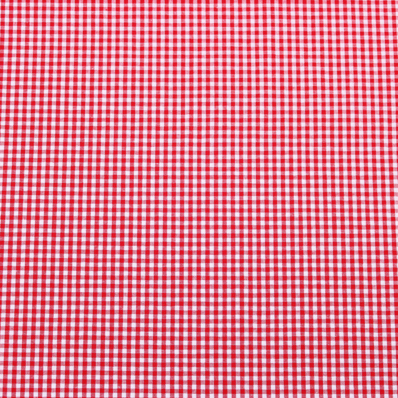 soft lightweight checked gingham pattern cotton fabric Red