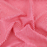 soft lightweight checked gingham pattern cotton fabric Red