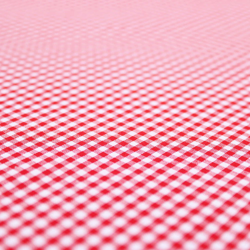 soft lightweight checked gingham pattern cotton fabric Red