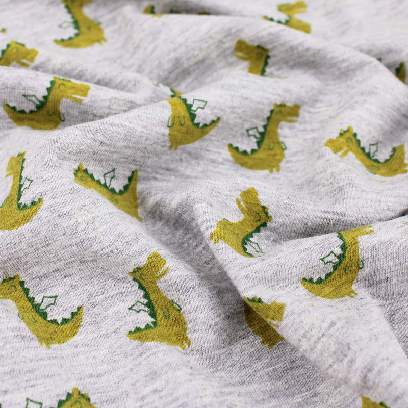 soft 4 way stretch soft knitted cotton jersey kids fabric Yellow Dragon