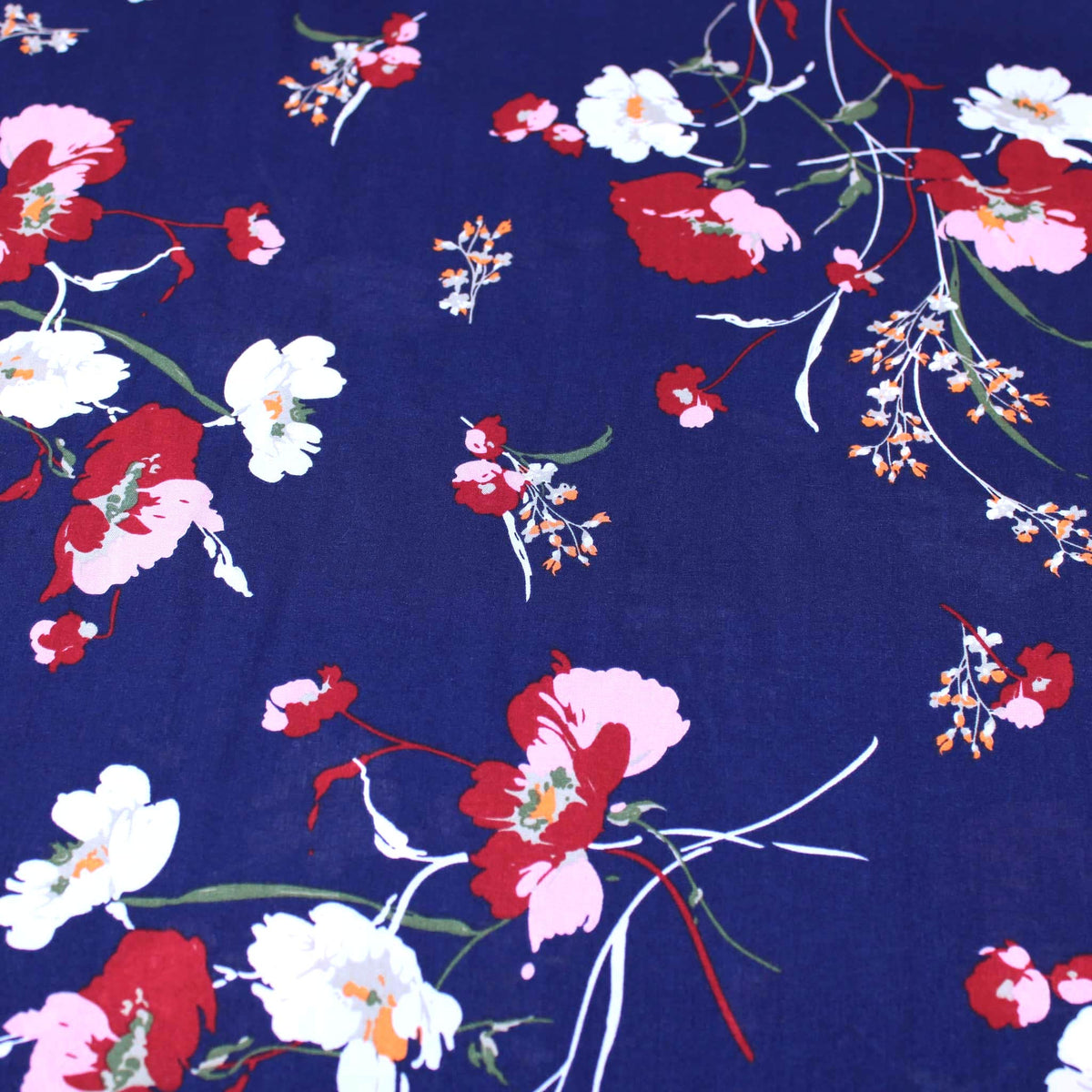 Grace Thin Stem Florals Viscose - Indigo