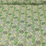 Green Ginkgo Floral Leaf Tencel Lawn Pattern Floral African Dressmaking Soft Sustainable Fabric Material Drape Green