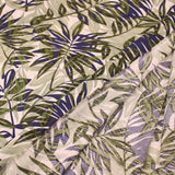 Green Palm Leaves Viscose Challis Rayon Print Pattern Dressmaking Floral Leaf Flowers Fabric Soft Material Green