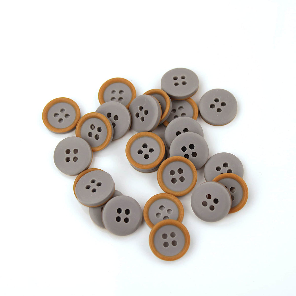 Harper 4 hole Sew On Round Grey Button Grey