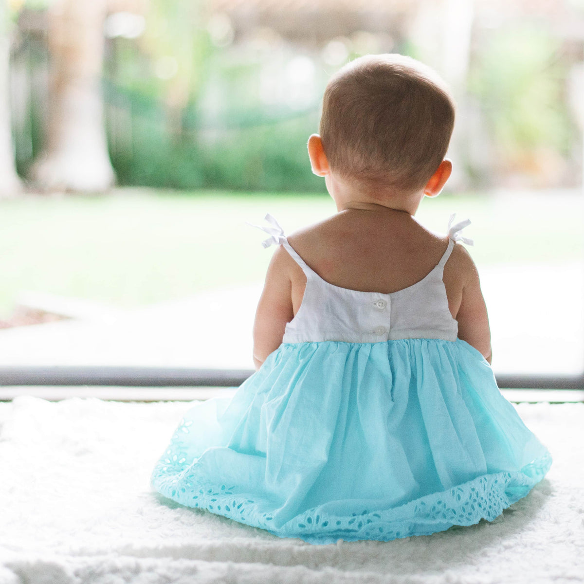 lightweight pure cotton poplin dressamking fabric Baby Blue