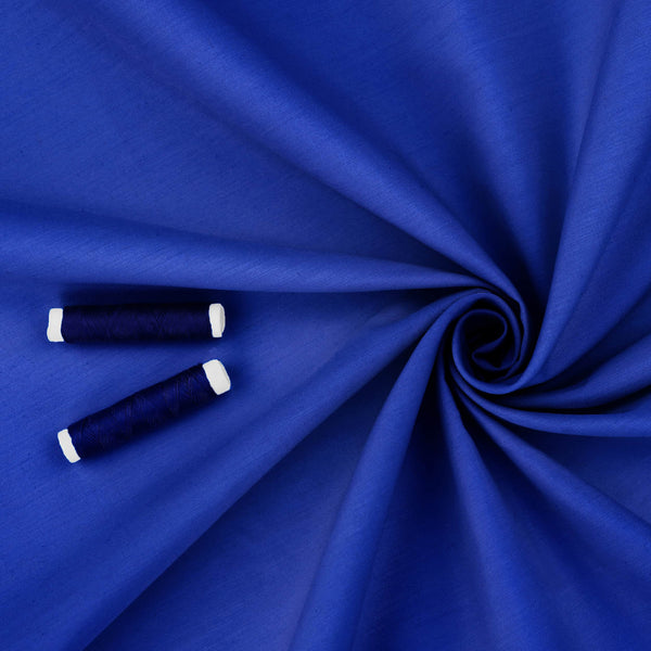 lightweight pure cotton poplin dressamking fabric Cobalt