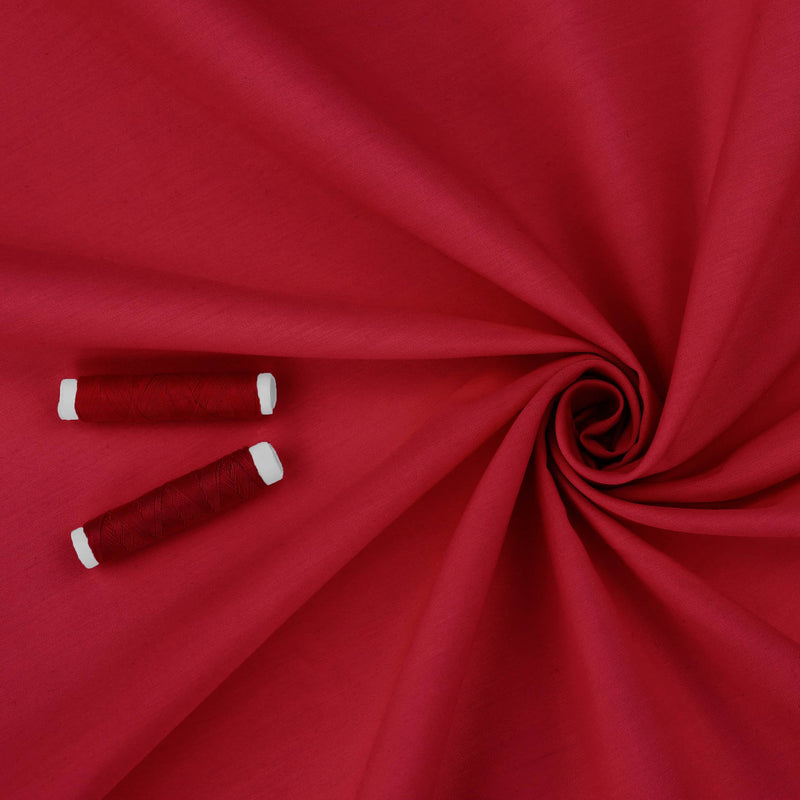 lightweight pure cotton poplin dressamking fabric Red
