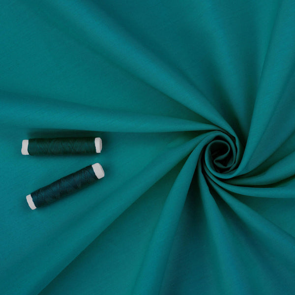 lightweight pure cotton poplin dressamking fabric Teal