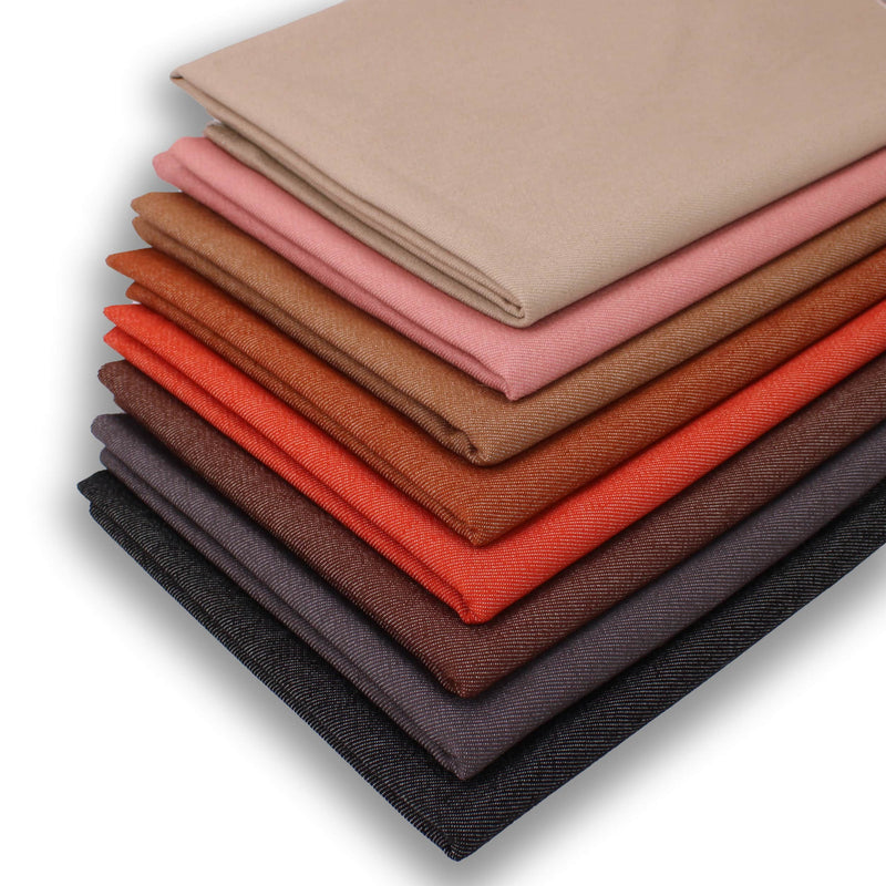 Light 65% cotton denim dressmaking fabric in 17 colours Black