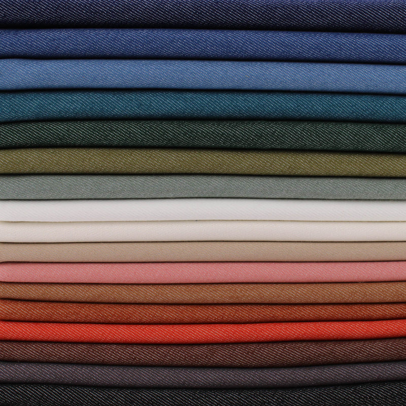 Light 65% cotton denim dressmaking fabric in 17 colours Porcelain
