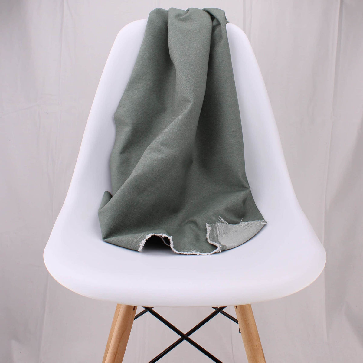 Light 65% cotton denim dressmaking fabric in 17 colours Sage