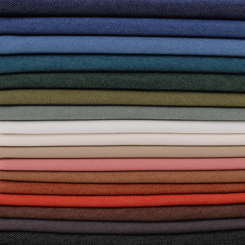 Light 65% cotton denim dressmaking fabric in 17 colours Sand