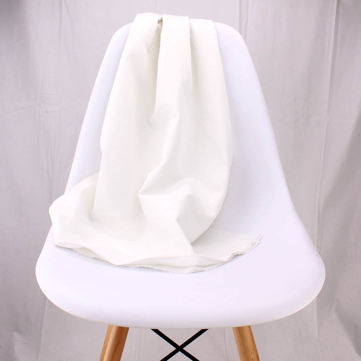 Light 65% cotton denim dressmaking fabric in 17 colours White