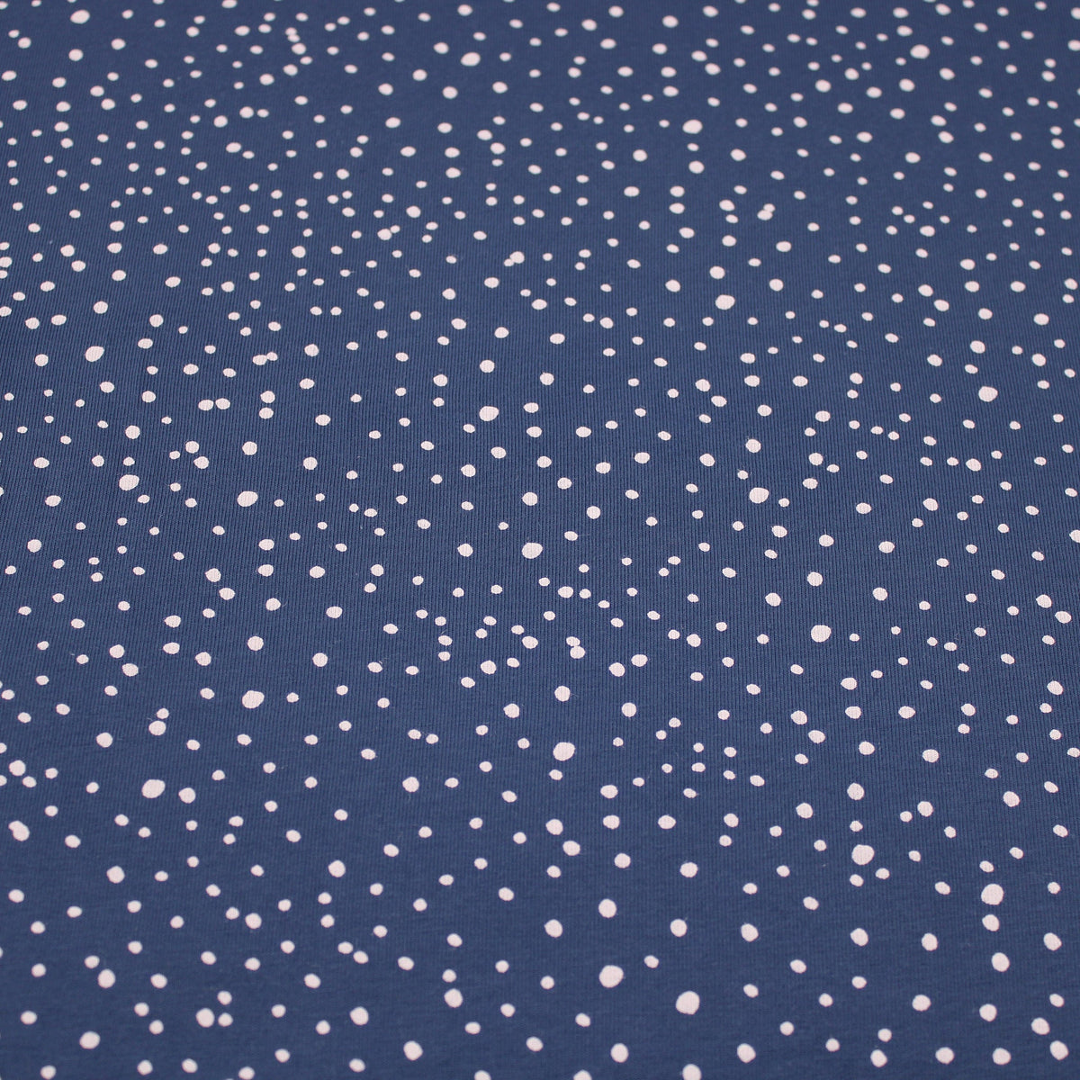 Little Dots and Spots Cotton Jersey Jeans Pattern Dressmaking Women Kids Stretch Fabric OEKO-TEX Soft Knit Polka Mini Neutral Blue Jeans