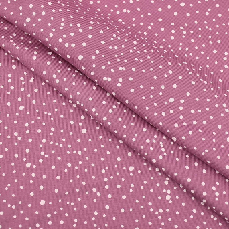 Little Dots and Spots Cotton Jersey Fabric OEKO-TEX pattern kids stretch dressmaking material Old Rose