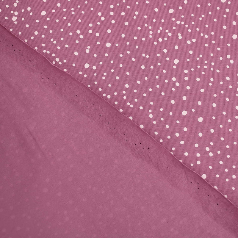 Little Dots and Spots Cotton Jersey Fabric OEKO-TEX pattern kids stretch dressmaking material Old Rose