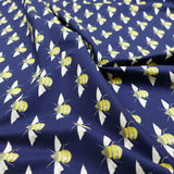 soft lightweight 100% cotton poplin dressmaking fabric Navy