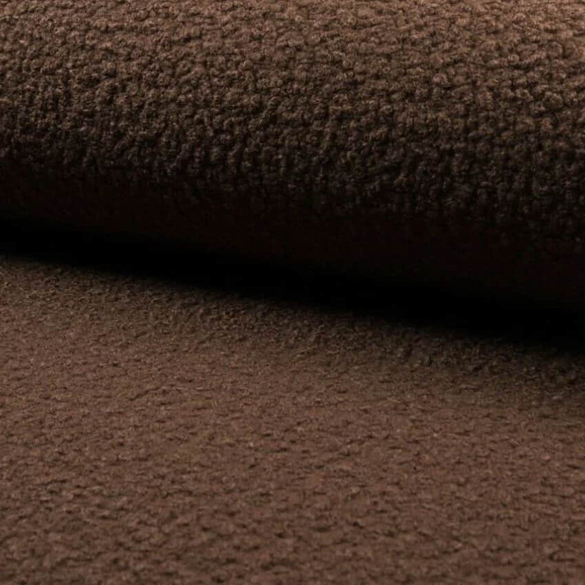 soft sheep wool look boucle furnishing dressmaking fabric Brown