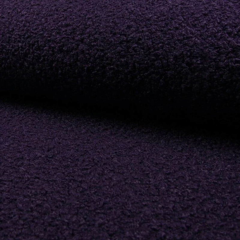 soft sheep wool look boucle furnishing dressmaking fabric Purple