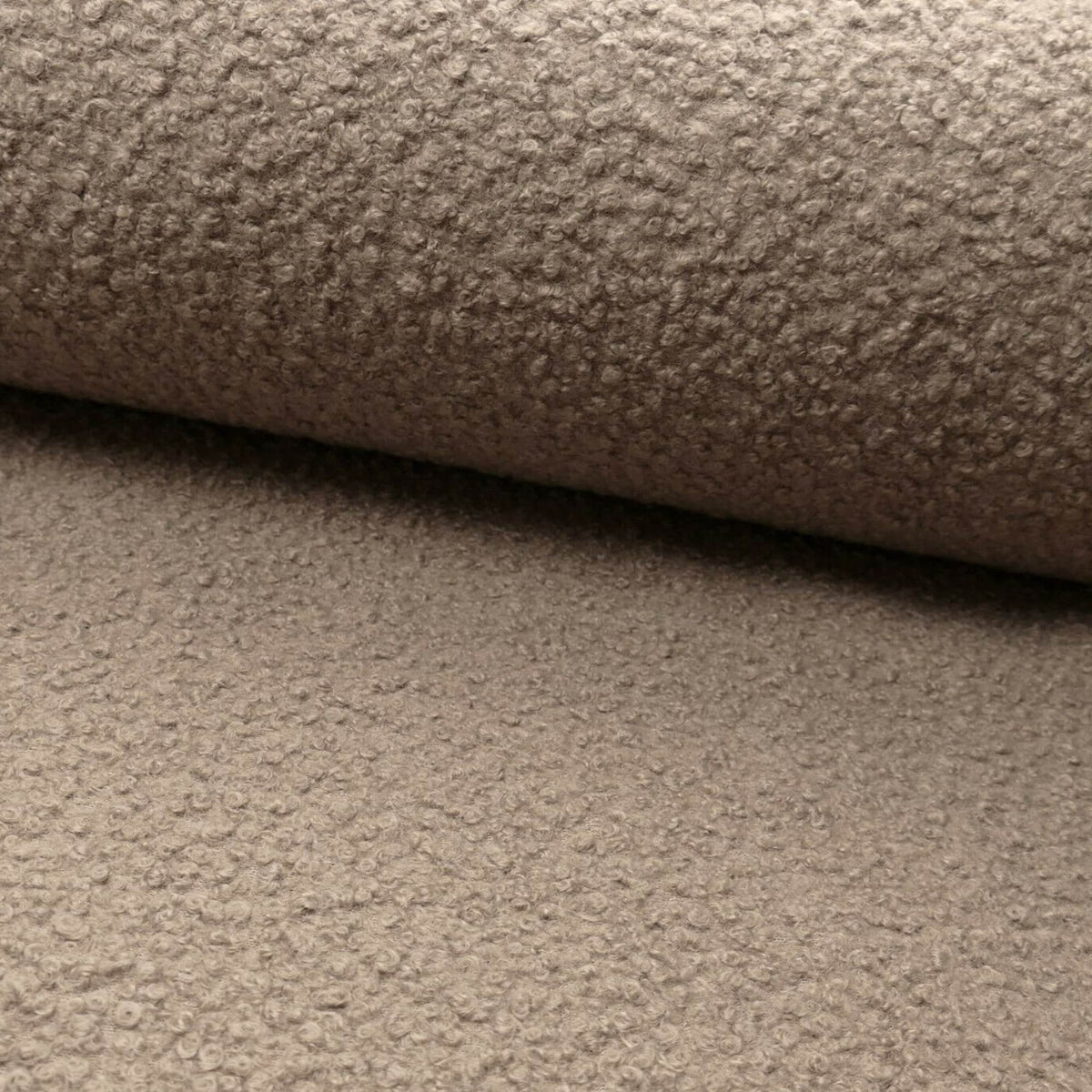 soft sheep wool look boucle furnishing dressmaking fabric Stone