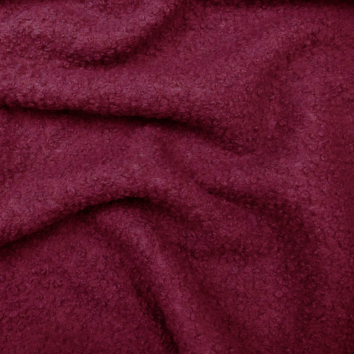 soft sheep wool look boucle furnishing dressmaking fabric Wine