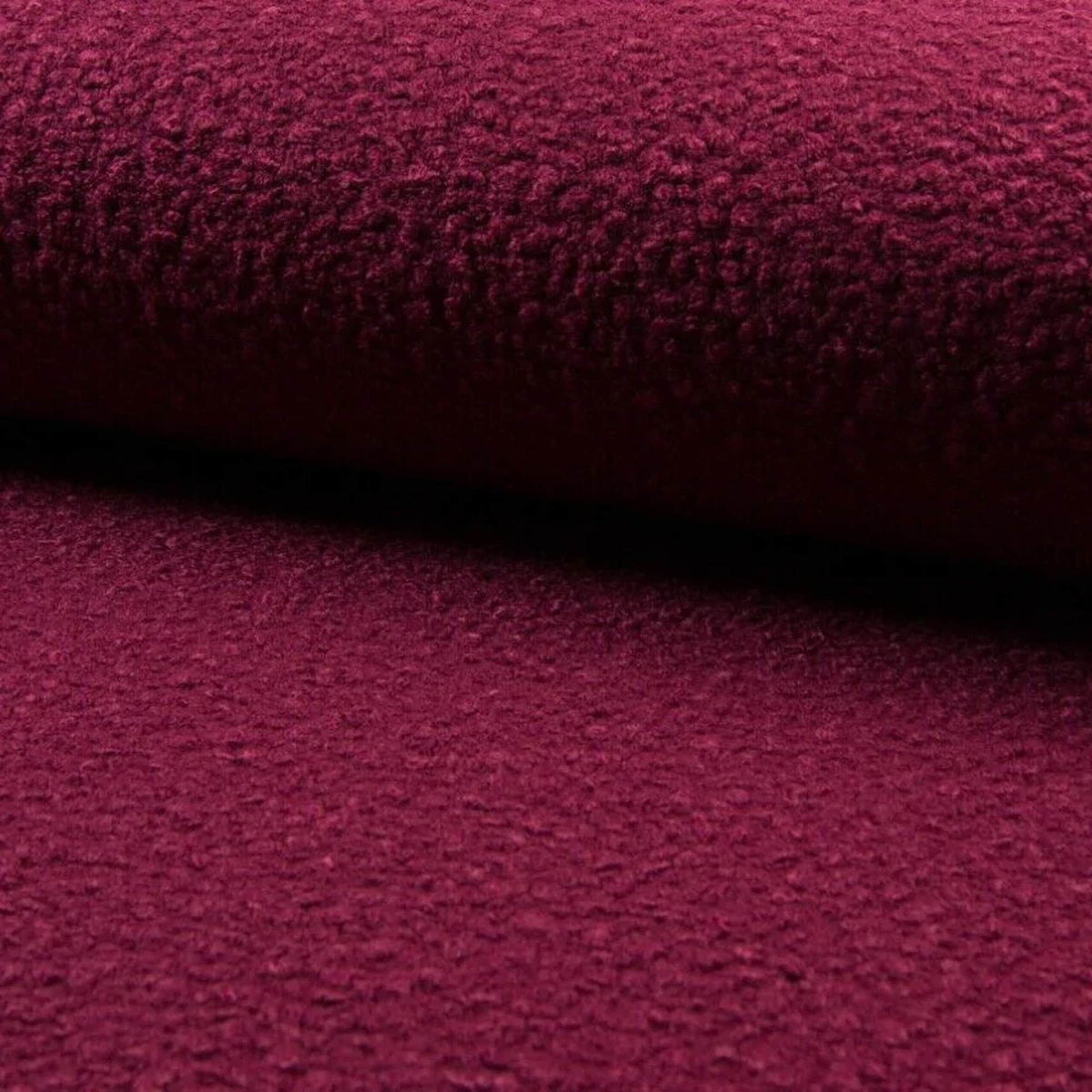 soft sheep wool look boucle furnishing dressmaking fabric Wine