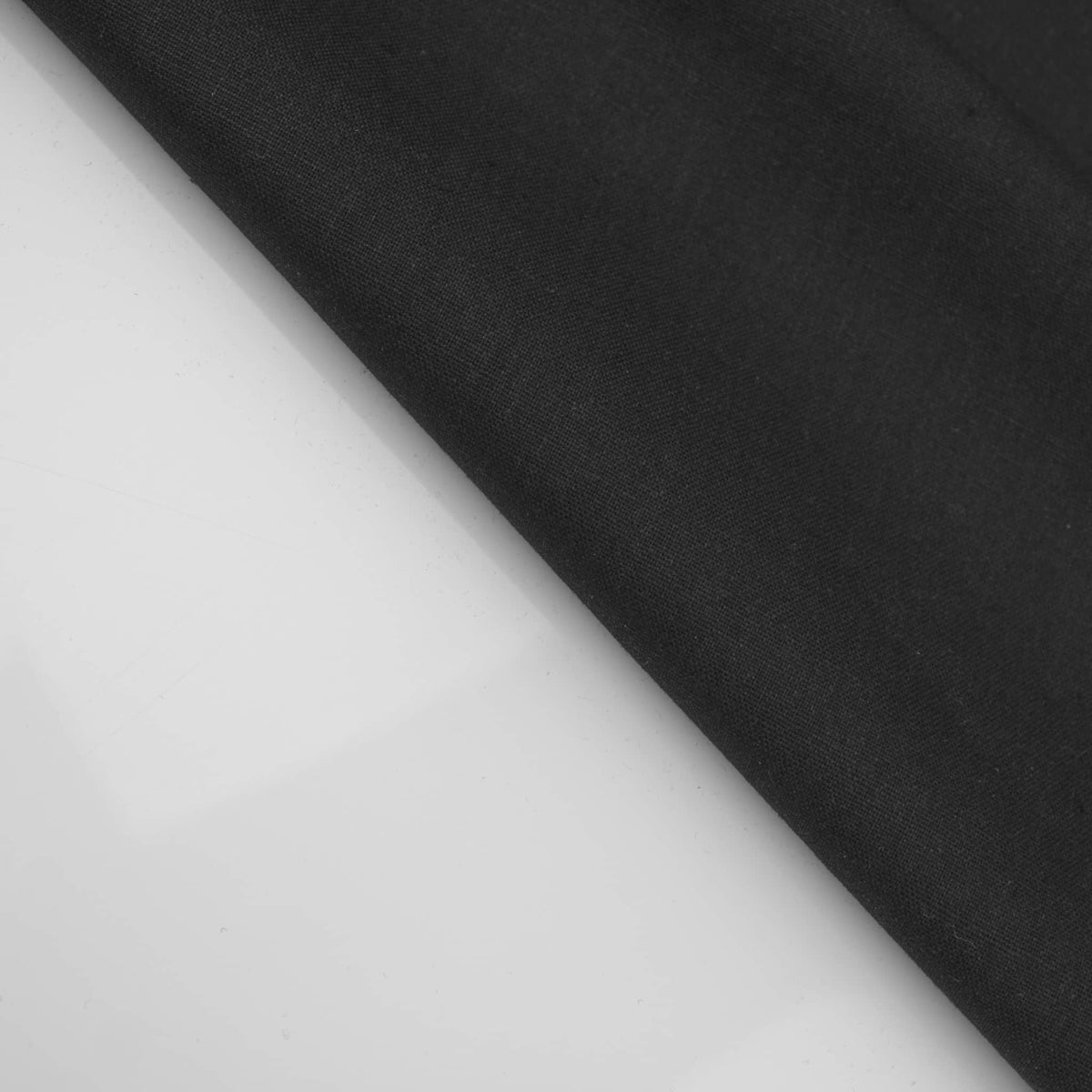 Black Madras Plain Solid Cotton Linen Dressmaking Quilting Fabric Material Black