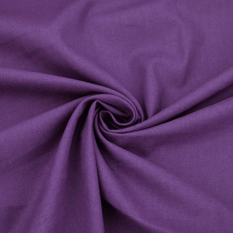 Purple Madras Plain Solid Cotton Linen Dressmaking Quilting Fabric Material Purple