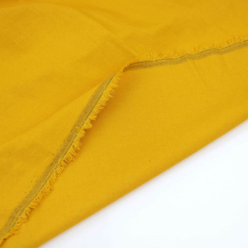 Turmeric Yellow Madras Plain Solid Cotton Linen Dressmaking Quilting Fabric Material Turmeric