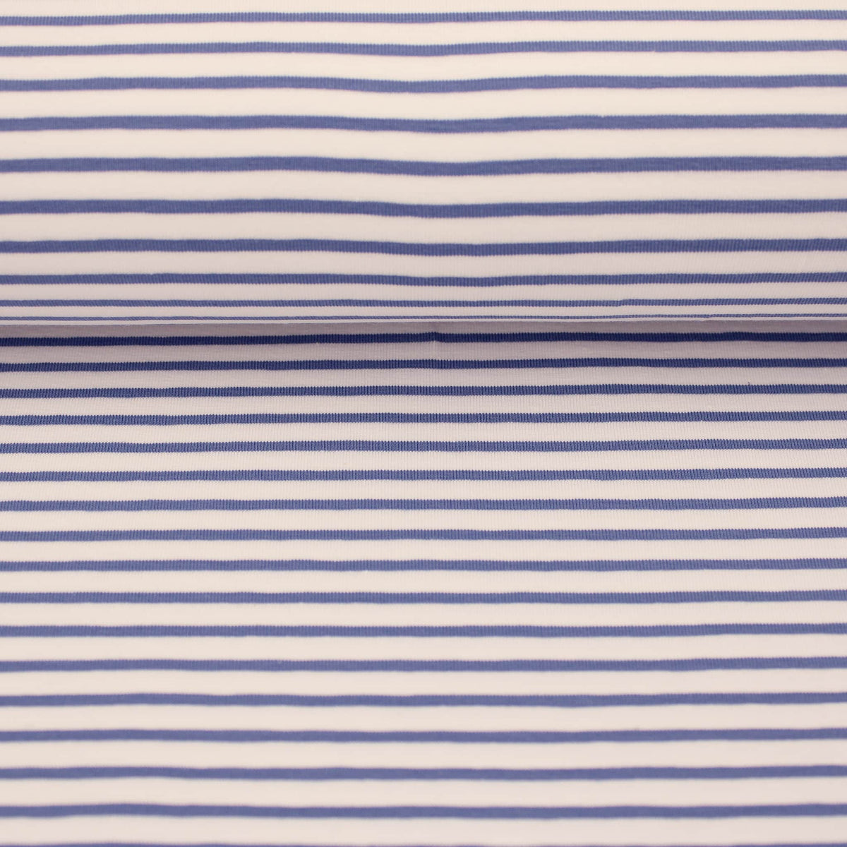 Medium Stripes OEKO-TEX Cotton Jersey Fabric Material Print knit stretch spandex lines dressmaking kids striped soft Jeans Blue