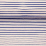 Medium Stripes OEKO-TEX Cotton Jersey Fabric Material Print knit stretch spandex lines dressmaking kids striped soft Jeans Blue